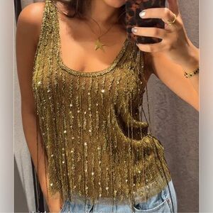 ZARA ZW COLLECTION BEADED TOP AND SKIRT